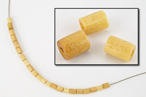 4mm x 5mm Natural Wood Barrel Bead (100 Pcs) #5690-General Bead