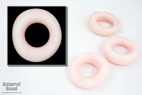 30mm Matte Powder Pink Irregular Vintage Lucite Ring-General Bead