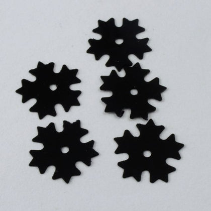 9mm Black Five Petal Flower Sequin-General Bead