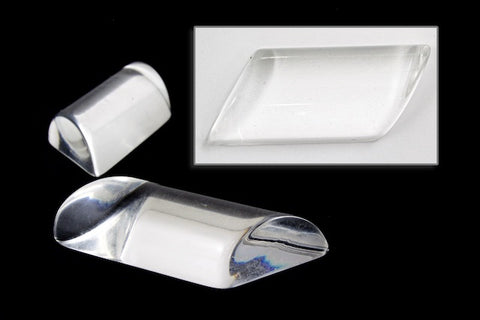18mm x 30mm Clear Right Skewed Parallelogram Cabochon (4 Pcs) #5715A-General Bead