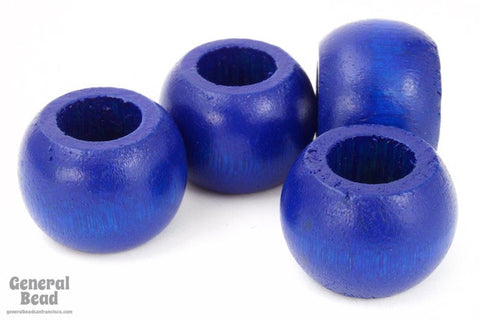 16mm Blue Painted Wood Barrel-General Bead