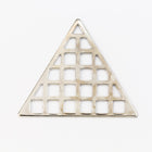 34mm Silver Gridded Triangle (2 Pcs) #6111-General Bead