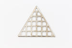 34mm Silver Gridded Triangle (2 Pcs) #6111-General Bead