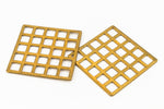 25mm Raw Brass Gridded Square (2 Pcs) #6113-General Bead