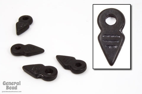 8mm x 18mm Matte Black Arrowhead Bead (2 Pcs) #6463-General Bead