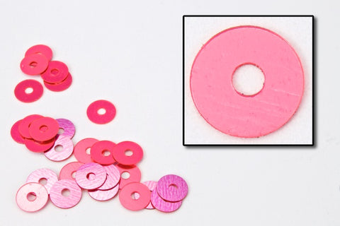 4mm Metallic Neon Hot Pink Flat Sequin (1000 Pcs) #6506-General Bead