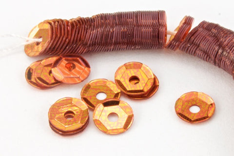 4mm Metallic Orange Cupped Sequin-General Bead