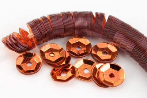 5mm Metallic Orange Cupped Sequin-General Bead