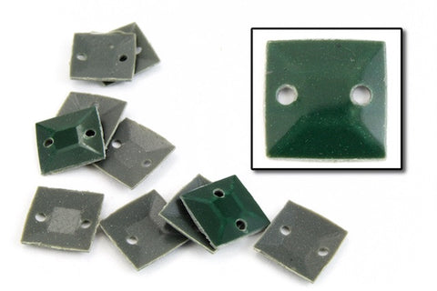 Vintage 6mm Two Hole Evergreen Square Sequin (100 Pcs) #6604-General Bead