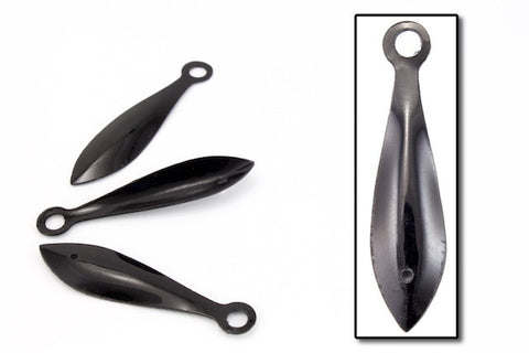 35mm Vintage Black Drop Sequin (50 Pcs) #6607-General Bead