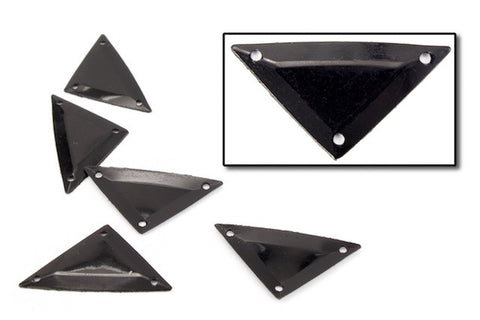 13mm x 25mm Three Hole Black Triangle Sequin (50 Pcs) #6615-General Bead