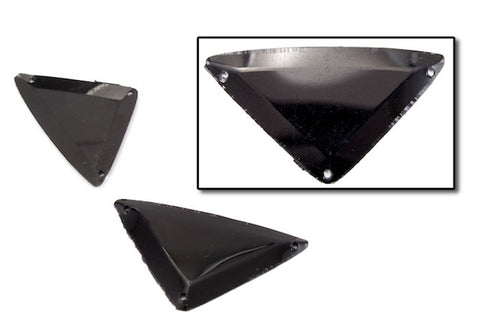25mm x 40mm Three Hole Black Triangle Sequin (25 Pcs) #6616-General Bead