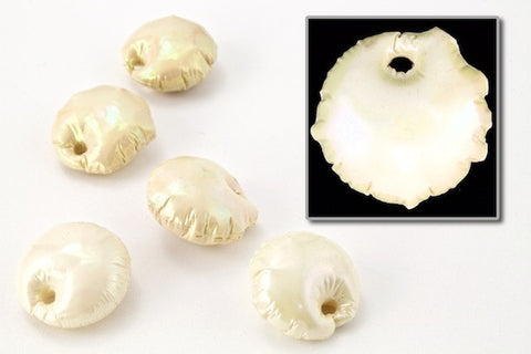 10mm Opaque Cream Vintage Puff Sequin (100 Pcs) #6654-General Bead