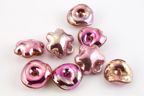 10mm Iridescent Mixed Flower and Circle Puff Vintage Sequin (100 Pcs) #6657-General Bead