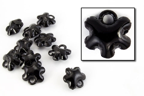 10mm Vintage Black Flower Puff Sequin (100 Pcs) #6669-General Bead