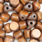 10mm Coffee Brown Wood Tri Bead-General Bead
