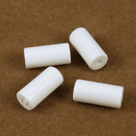 12mm Seamless White Lucite Cylinder Bead (4 Pcs) #688-General Bead