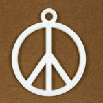 40mm White Lucite Peace Sign-General Bead