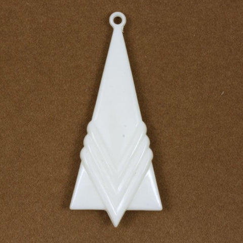 55mm White Lucite Triangle Pendant-General Bead