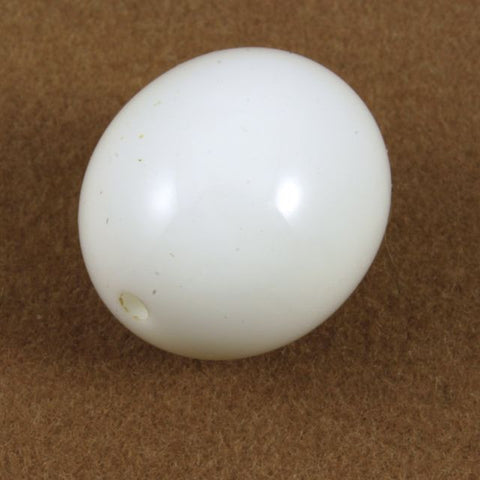 15mm x 18mm Seamless White Lucite Oval Bead-General Bead
