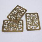 45mm Brass Open Scrollwork Rectangle-General Bead