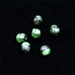 4mm Green Black Swirl Glass Bead (50 Pcs) #741-General Bead