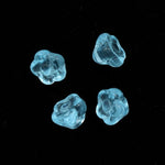 7mm Aqua Glass Flower Bead (10 Pcs) #1224-General Bead