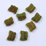 10mm Green Glass Butterfly Bead (8 Pcs) #749-General Bead