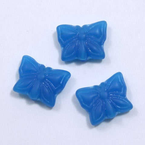 15mm Turquoise Glass Butterfly Bead (6 Pcs) #751-General Bead
