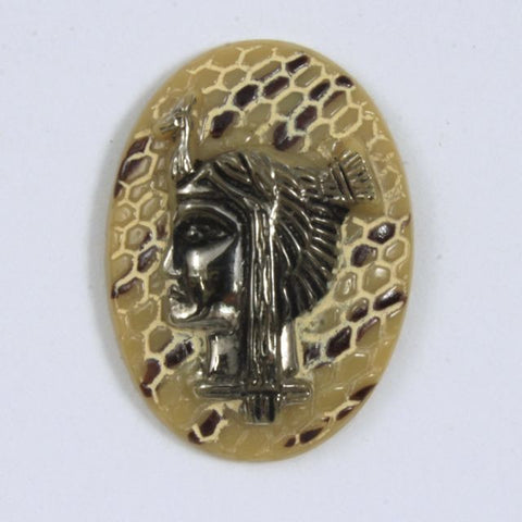 18mm x 25mm Egyptian Profile on Snakeskin Cabochon #XS71-D-General Bead