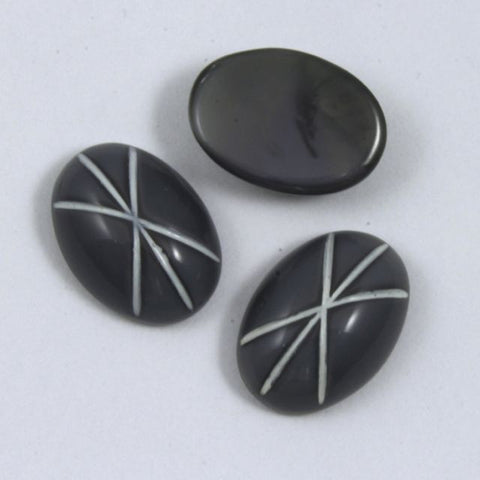 10mm x 14mm Grey Oval Cabochon #XS95-E-General Bead