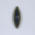 8mm x 25mm Light Blue with Black Inlay Florentine Navette #1096-General Bead
