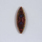 8mm x 25mm Red with Black Inlay Florentine Navette #1097-General Bead