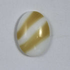 18mm White Oval Cabochon with Beige Stripe #799-General Bead