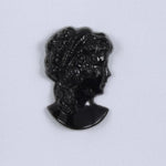 9mm x 14mm Black Glass Lady's Profile Cabochon #XS115-I-General Bead