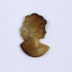 12mm Matte Brown Glass Lady's Profile #XS115-F-General Bead