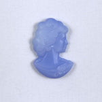 12mm Matte Light Blue Glass Lady's Profile Cabochon #XS115-E-General Bead