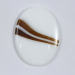 30mm x 40mm White Oval Cabochon with Brown Stripe #813-General Bead