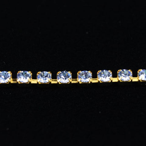 Rhinestone Chain 12ss Light Sapphire/Gold-General Bead