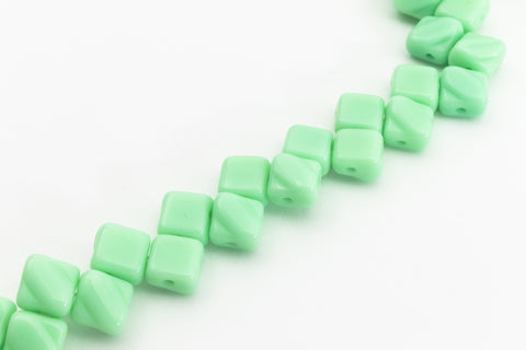 6mm Opaque Jade 2 Hole Silky Beads