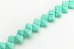 6mm Light Green Turquoise 2 Hole Silky Beads