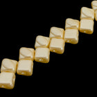 6mm Pastel Cream 2 Hole Silky Beads