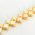 6mm Pastel Cream 2 Hole Silky Beads