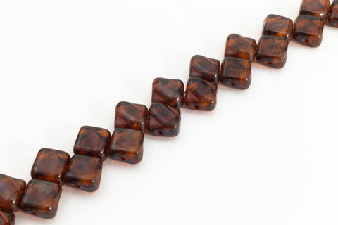 6mm Topaz Travertine 2 Hole Silky Beads