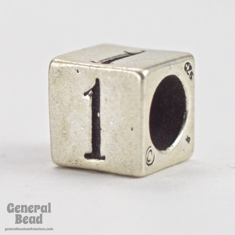 5mm Sterling Silver "1" Number Cube-General Bead