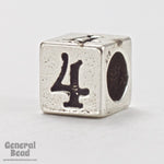 5mm Sterling Silver "4" Number Cube-General Bead