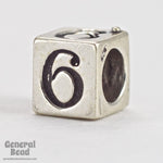 5mm Sterling Silver "6" Number Cube-General Bead