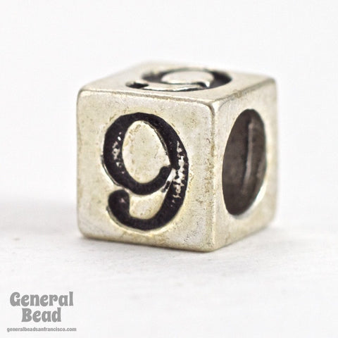 5mm Sterling Silver "9" Number Cube-General Bead