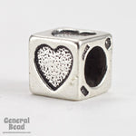 5mm Sterling Silver "Heart" Alphabet Cube-General Bead