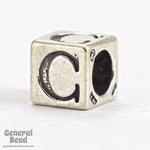 5mm Sterling Silver "C" Alphabet Cube-General Bead
